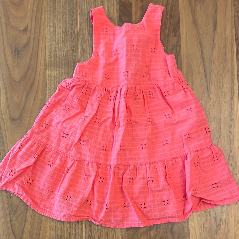 Coral Sleeveless Kids Dress